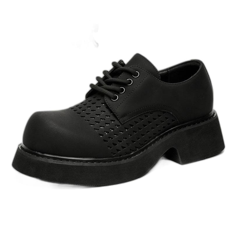 Sapatos derby premium pretos sola grossa