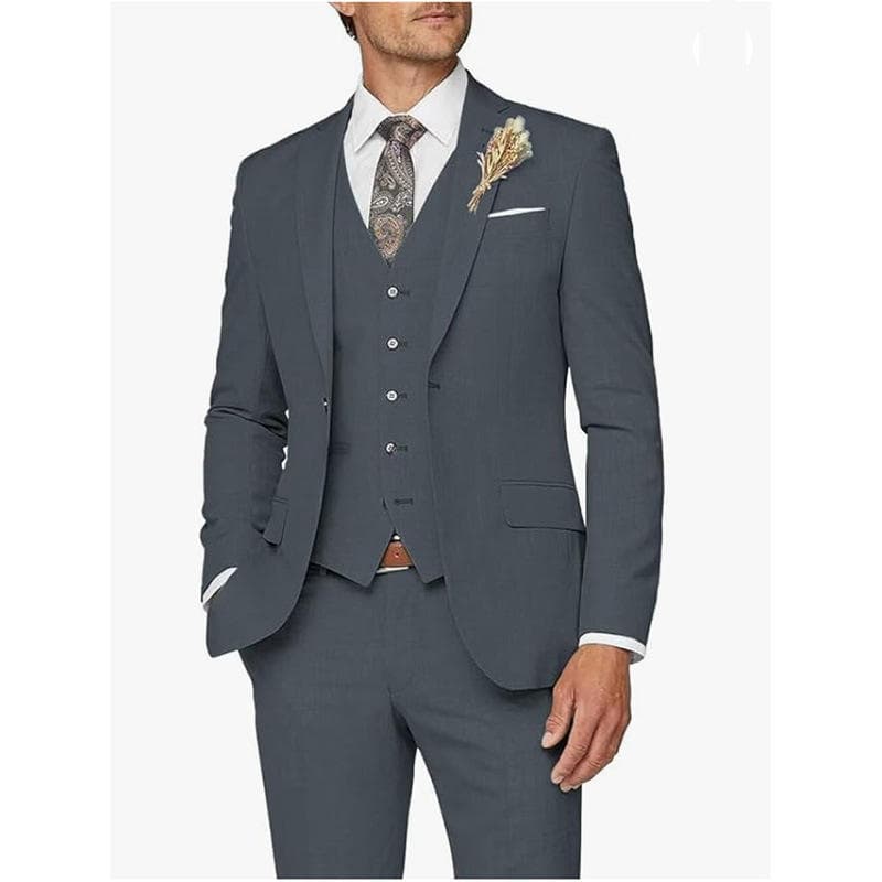 Terno masculino 3 peças slim (blazer + colete + calça)