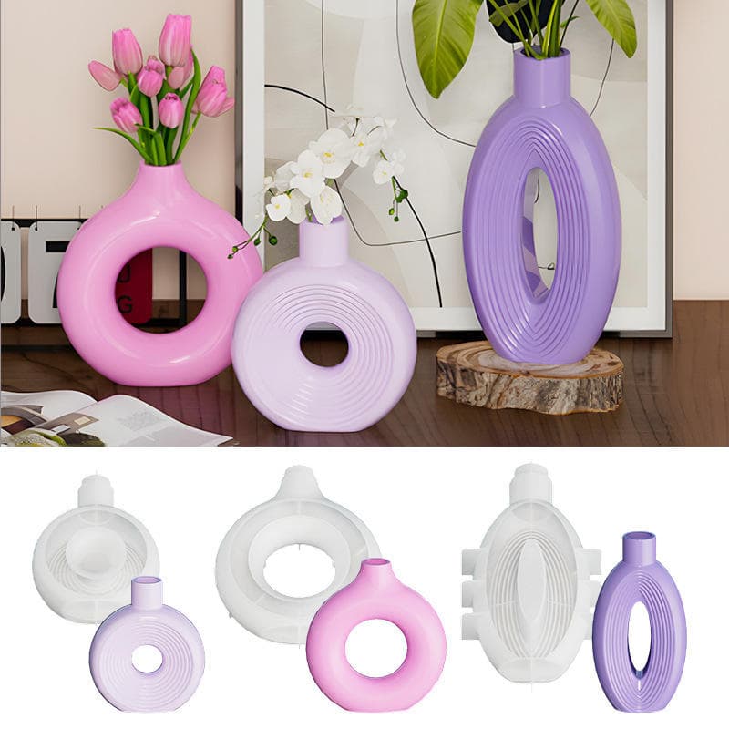 Molde de silicone para vaso nórdico circular