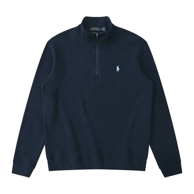Polo masculino de meio fecho com bordado